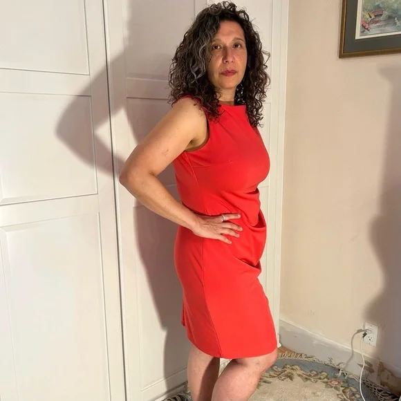 Anne Klein Day Dress Salmon Pink Size 14 - Picture 2 of 7